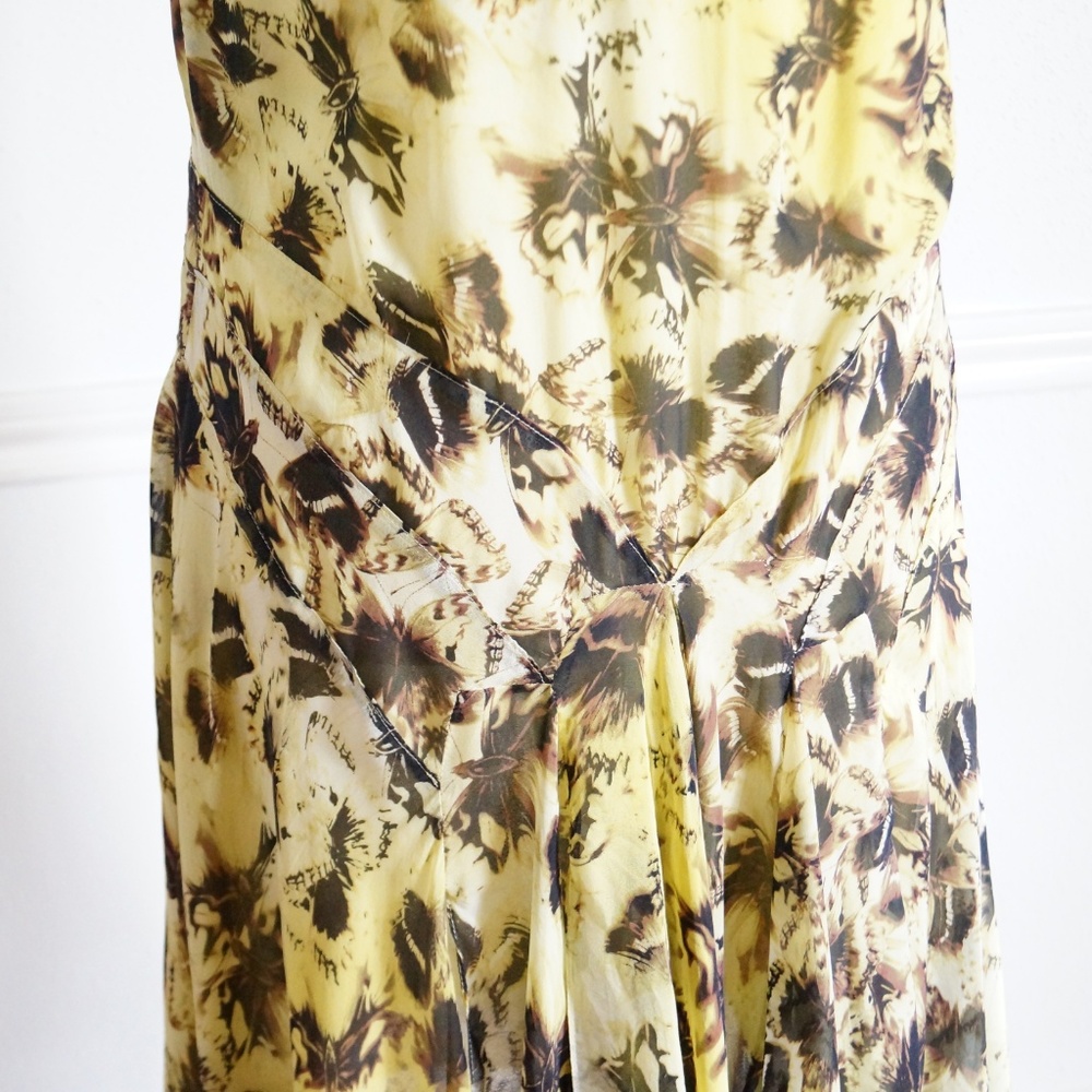 Leifsdottir Anthro Yellow Butterfly Silk Dress - Picture 6 of 7